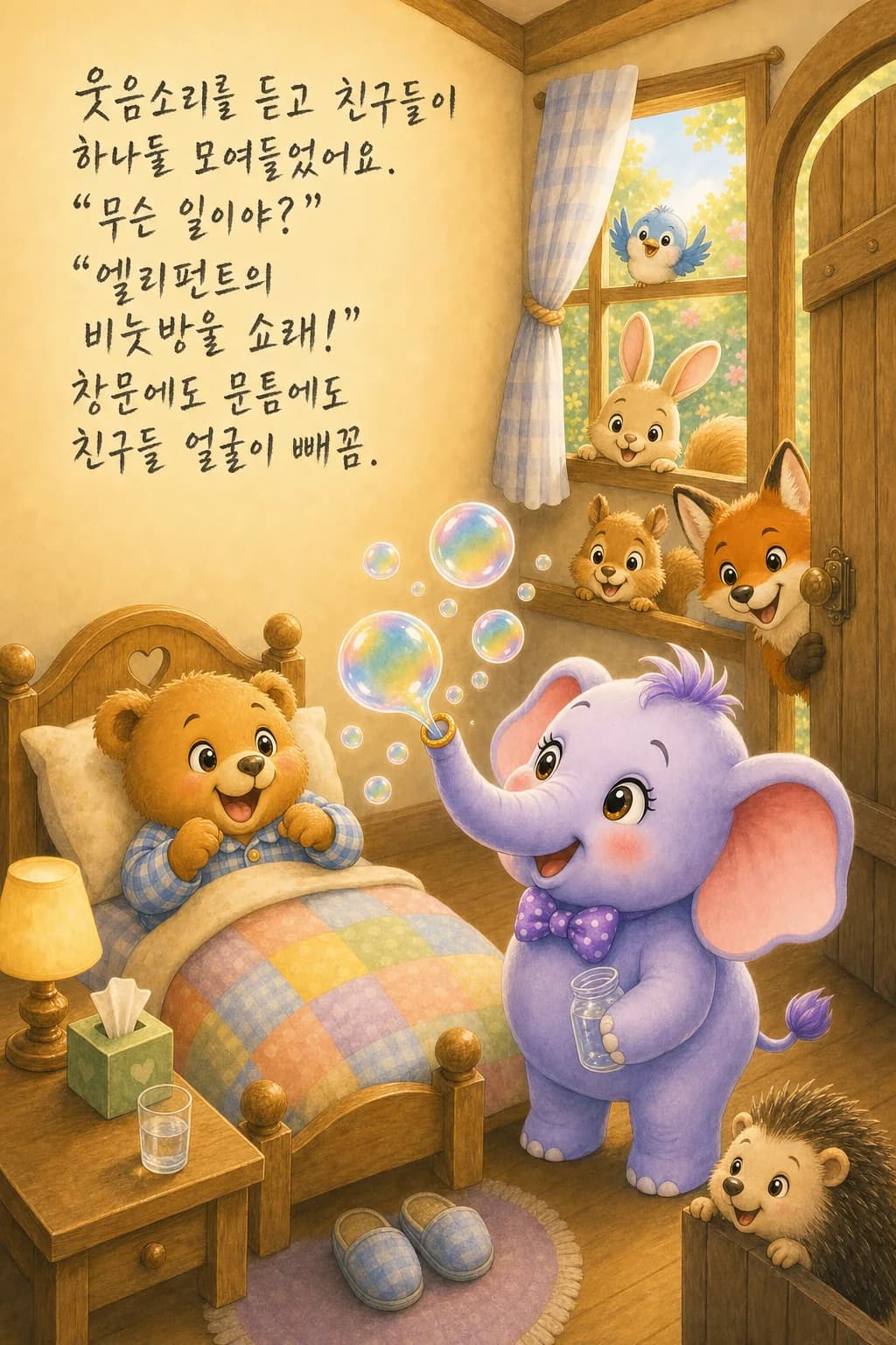 창문으로 빼꼼 들여다보는 친구들