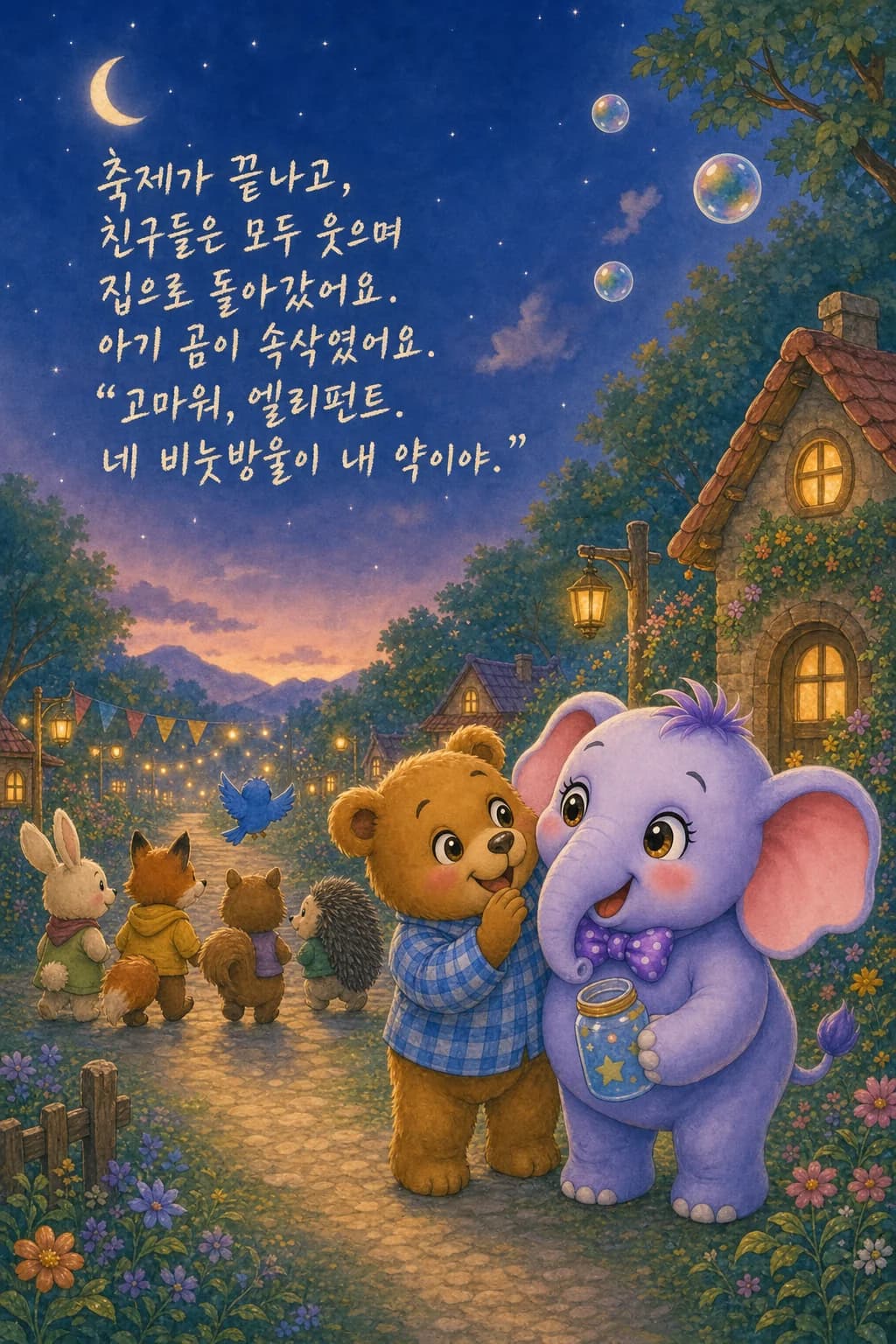 엘리펀트를 안아 주는 아기 곰
