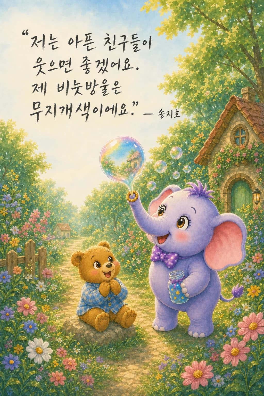 비눗방울 막대를 든 엘리펀트 초상