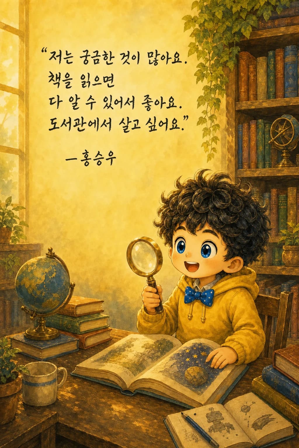 돋보기를 든 왕눈이 초상