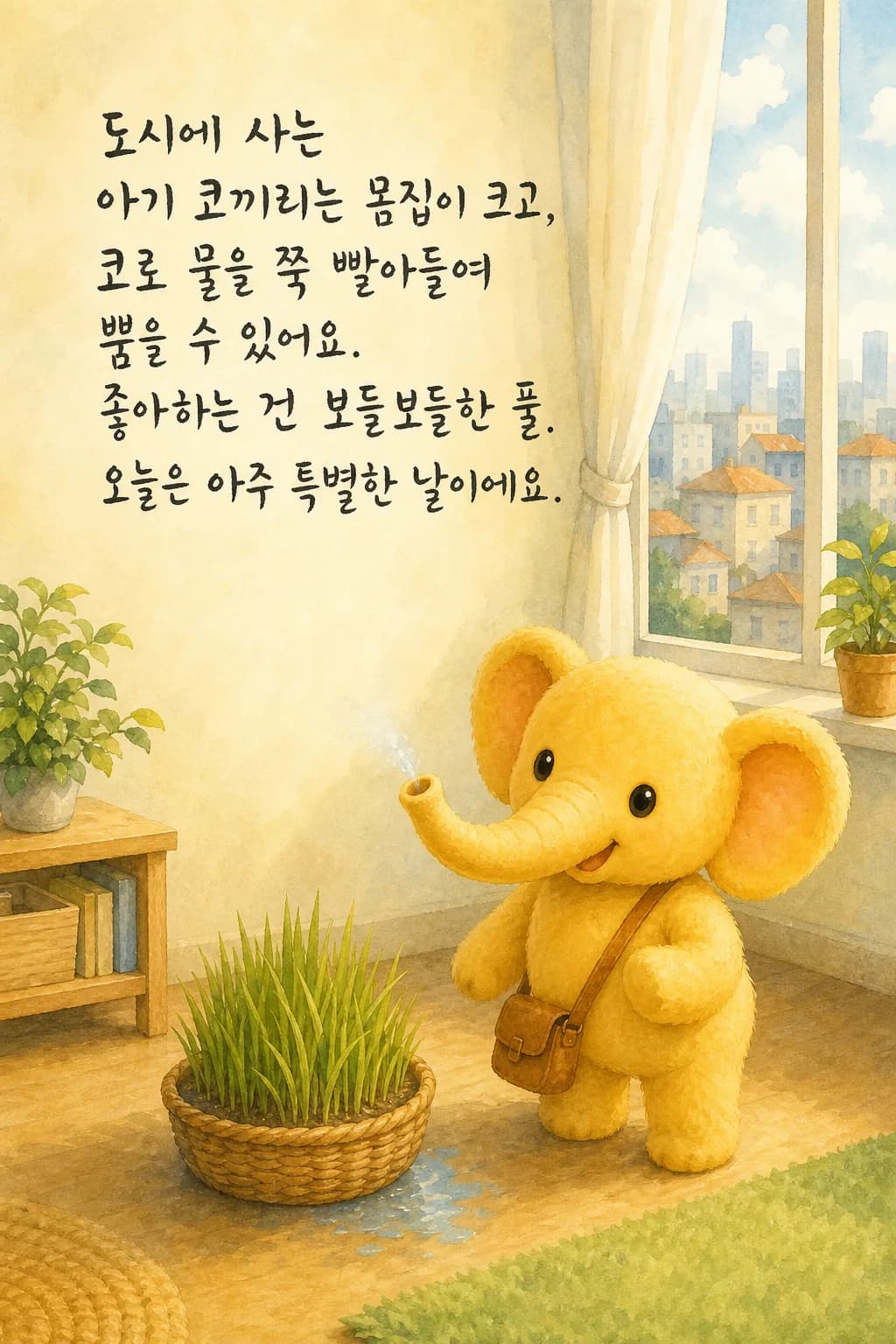 서정빈 작가 원화, 강남대로 횡단보도를 걷는 아기 코끼리