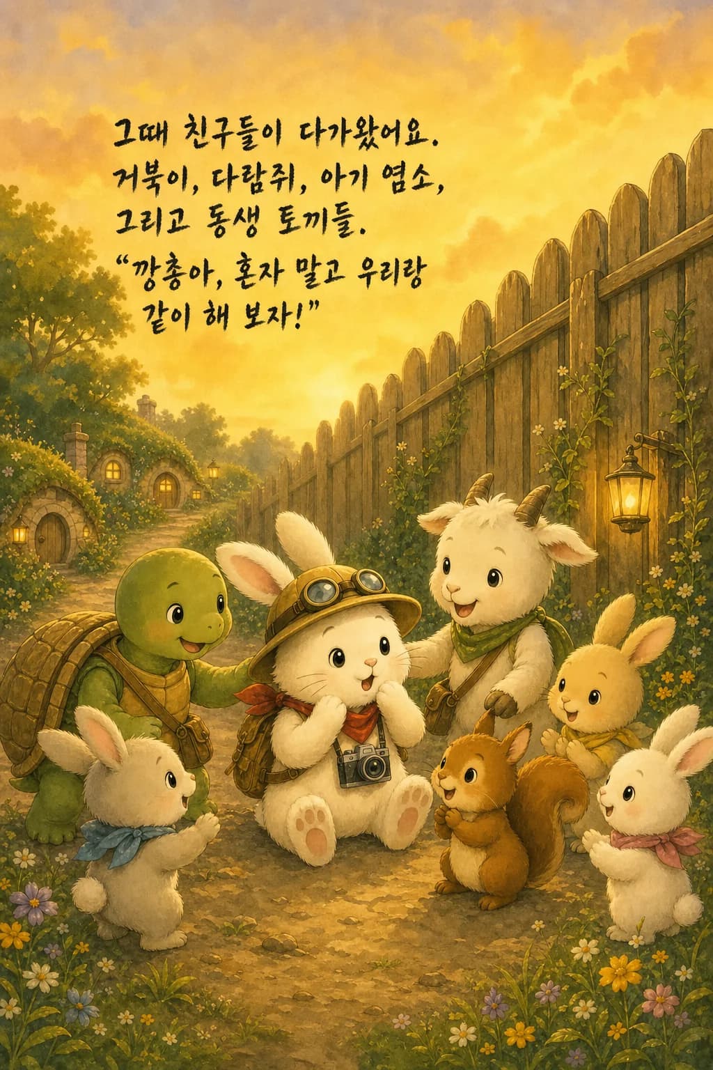 등불을 들고 모여든 친구들