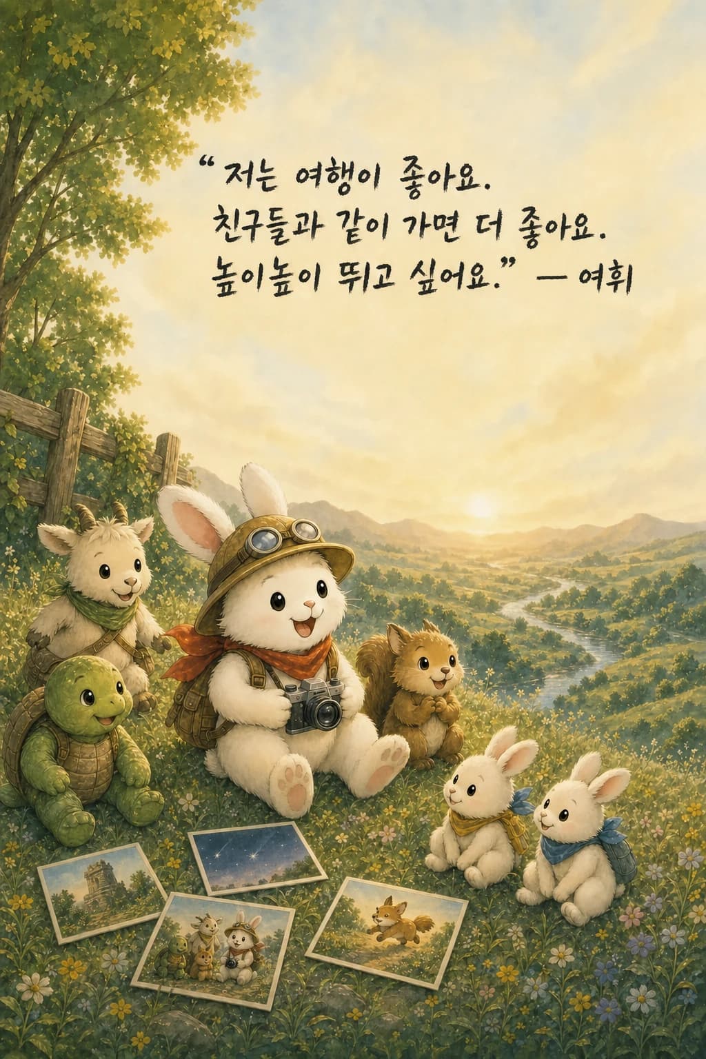 탐험 모자를 든 깡총이 초상